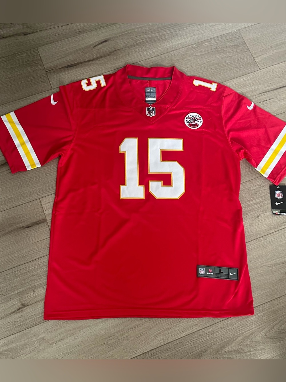 Kansas City Patrick Mahomes #15 Red American Football Jersey Plus Size Men